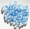 50 6mm Faceted Two Tone Crystal & Light Sapphire Beads
